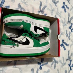 Nike Green and White Platform Shoes